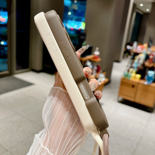 Phone Case For iPhone 18 17 16 15 14 13 12 11 Pro Xs Max 7 8 Plus 16e 17e Crossbody Adjustable Lanyard Strap Rope Soft Cover