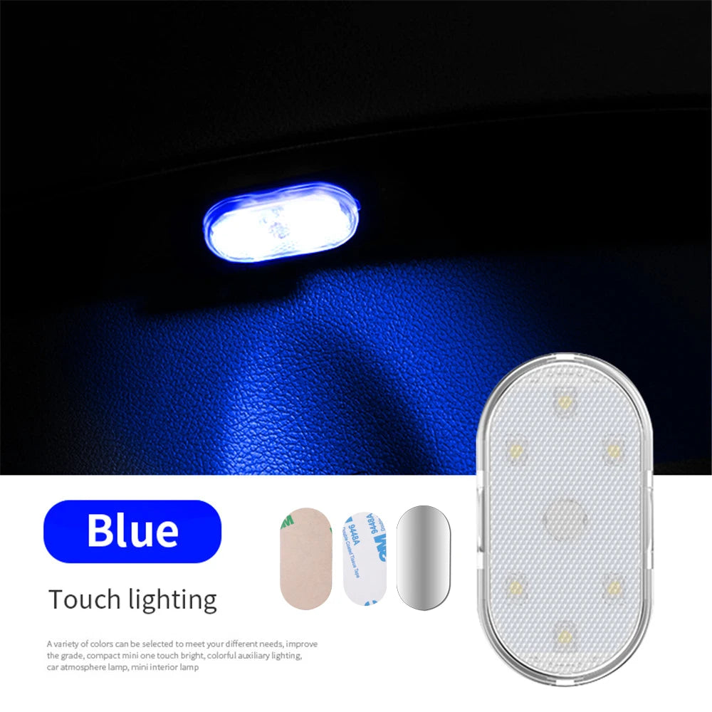Wireless Car LED Touch Light - USB Charging Roof Reading Lamp