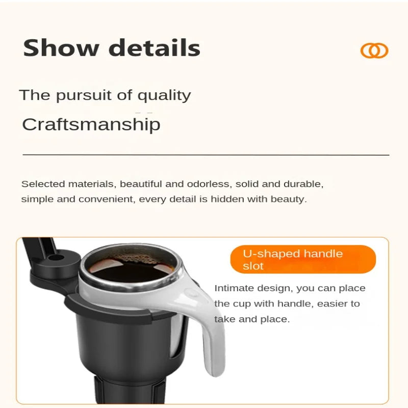 Car Cup Holder Expander - Multi-Function Tray & Food Table