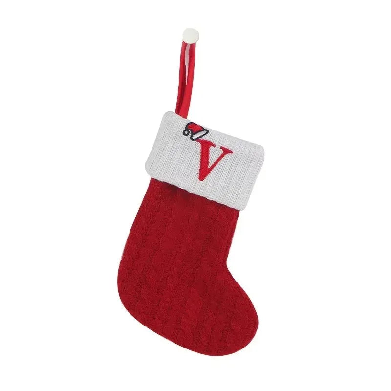 Christmas Stockings - Alphabet Knitting Socks Tree Ornaments Gift