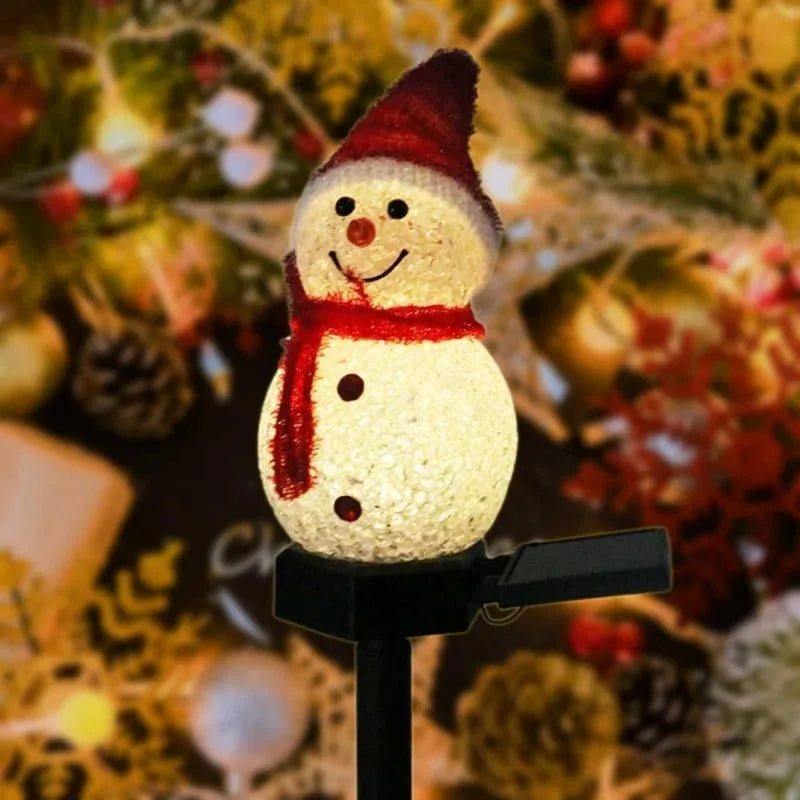 Snowman Solar Lights - Outdoor Christmas Stake Decorations