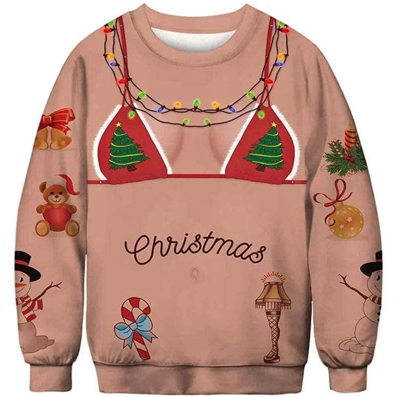 Ugly Christmas Sweatshirt - Men 3D Printed Loose Pullover