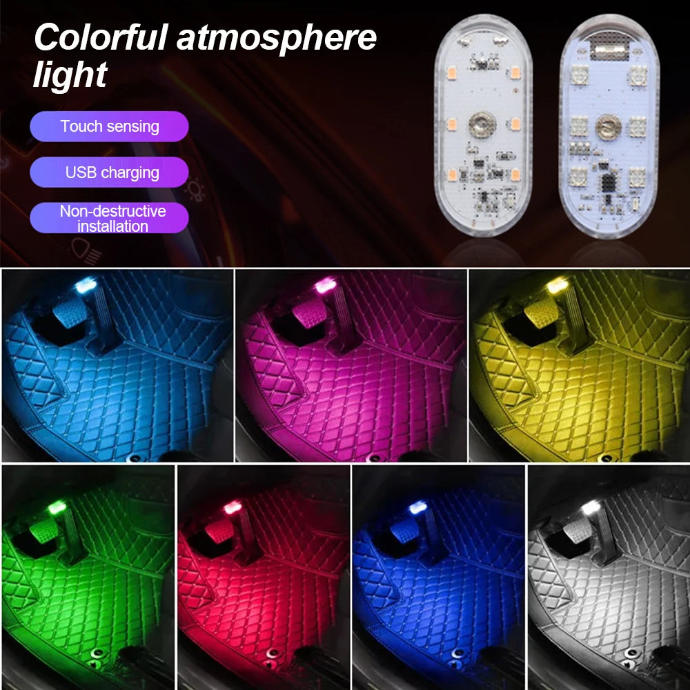 Wireless Car LED Touch Light - USB Charging Roof Reading Lamp