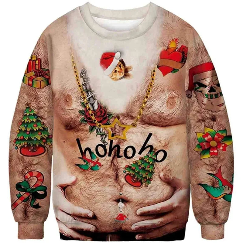 Ugly Christmas Sweatshirt - Men 3D Printed Loose Pullover