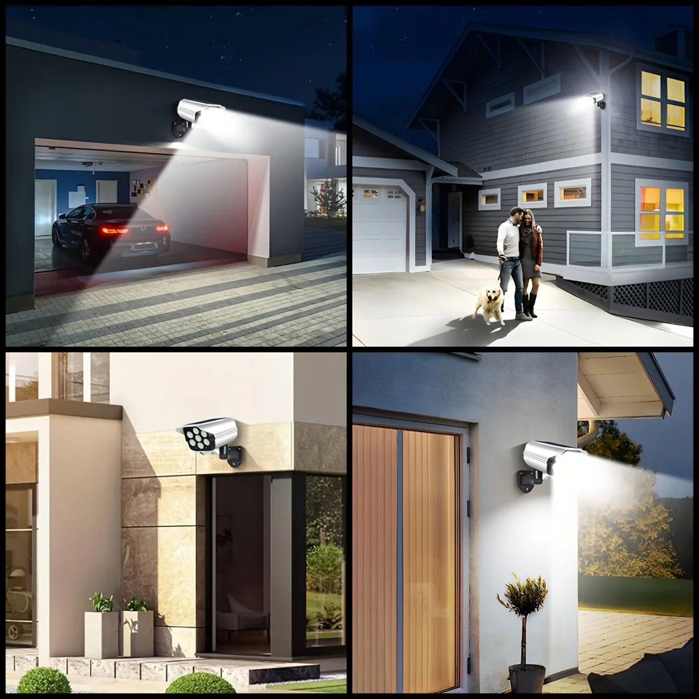 Outdoor Motion Sensor Solar Lights 2000 Lumens 77LED Solar Motion Sensor LED Light Outdoor Camera Wireless Security Floodlights