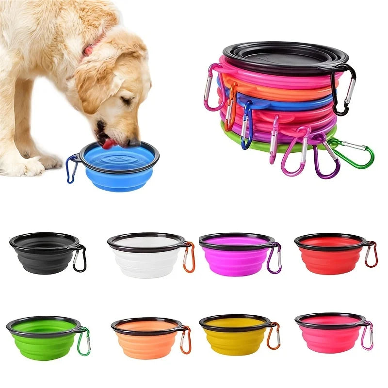 Portable Pet Food Bowl Durable TPR Bowl Cat and Dog Food Pet Silicone Collapsible Bowl Portable Travel Outdoor Water Food Bowl