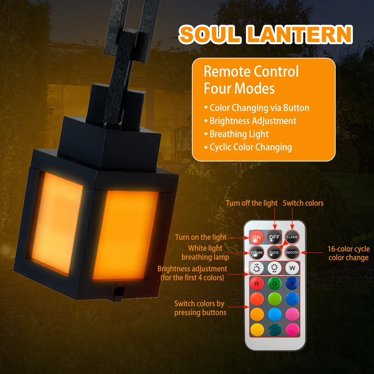 Pixel Style Night Light - RGB Remote Tabletop Lantern