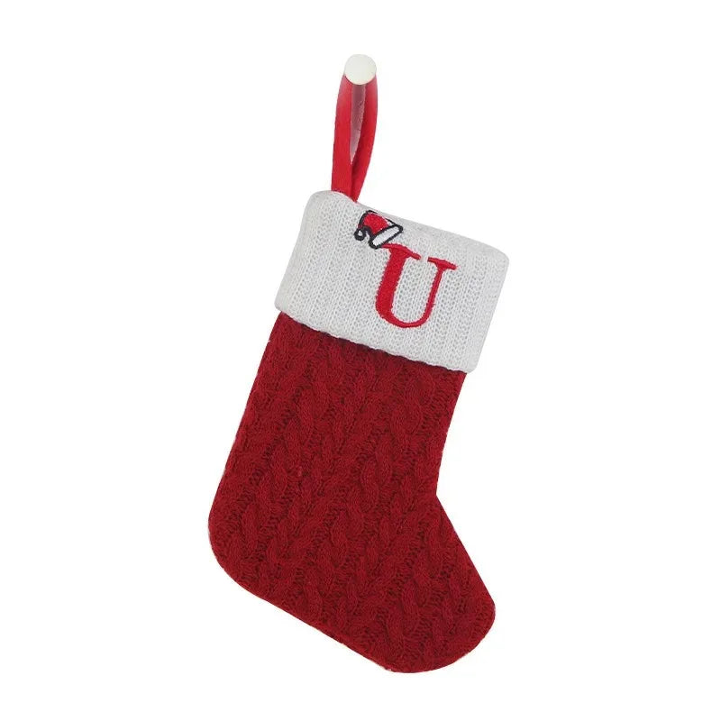 Christmas Stockings - Alphabet Knitting Socks Tree Ornaments Gift