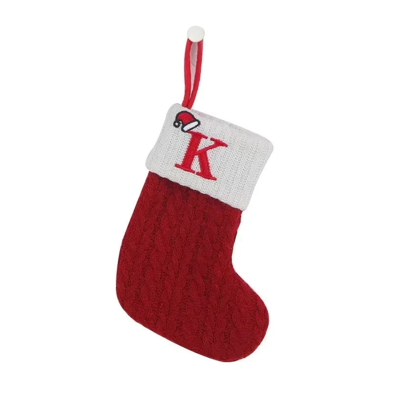 Christmas Stockings - Alphabet Knitting Socks Tree Ornaments Gift