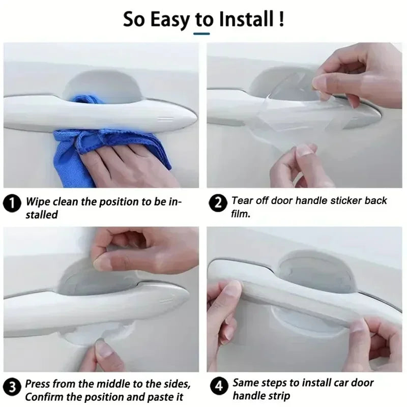 Car Door Handle Protection Film - 8Pcs Anti-Scratch Sticker