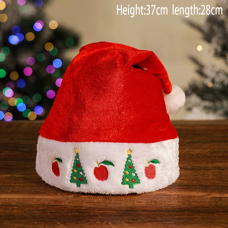 Christmas Santa Hat - Plush Knitted Adult Holiday Party Costume