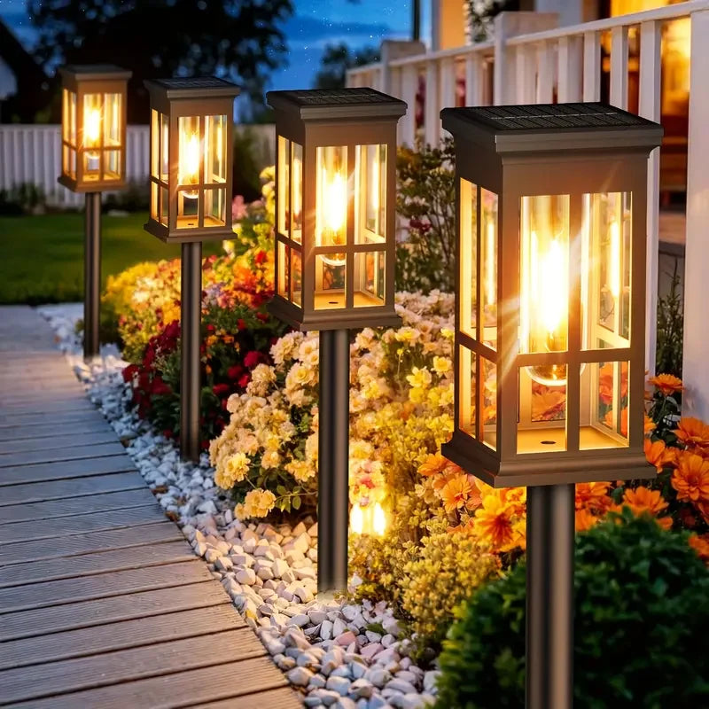 Waterproof Bright Solar Pathway Lights Energy Efficient LED Landscape Lamps for Yard Garden Walkway Driveway Night Illumination