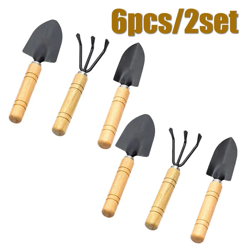 3PC/1Set Mini Gardening Tools Set Portable Small Gardening Tool With Handles Shovel Rake Indoor Gardening Planting Flower Tools