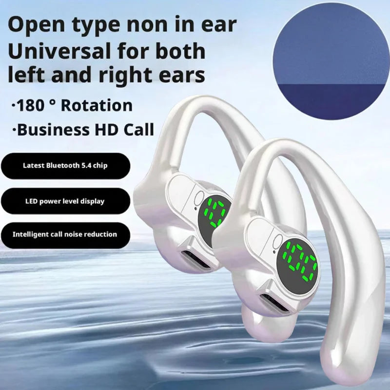 1-2Pcs Wireless Bluetooth Headphones Full Open Headset Air Conduction Ear Hook Earphones Noise Canceling Audifonos Sports