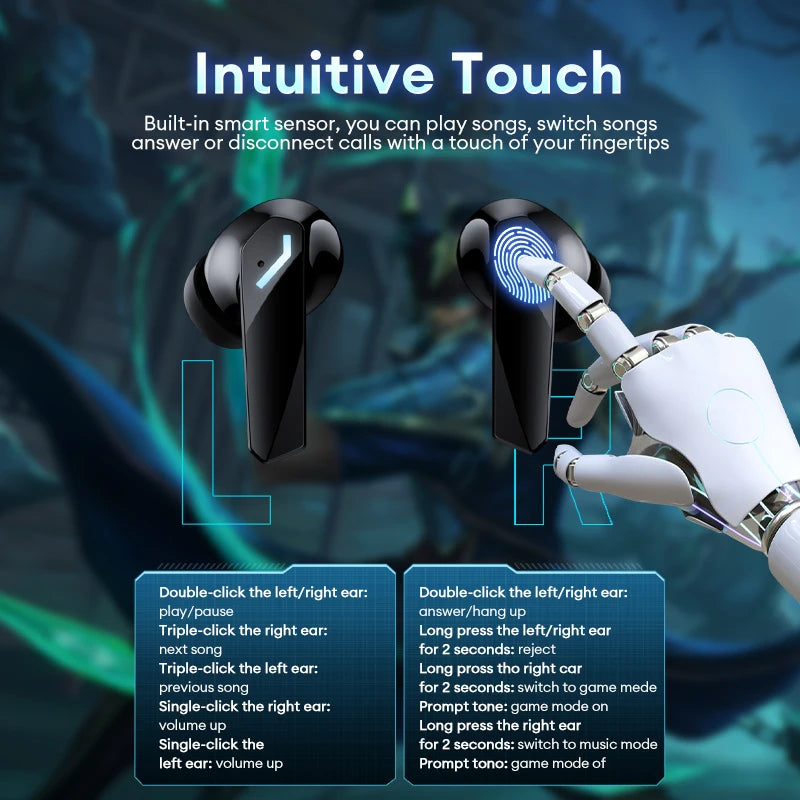 Lenovo XT53 Wireless Bluetooth 5.4 Earphones LED Digital Display Waterproof Earbuds Noise Cancelling Gaming Headset GM2 Pro Max