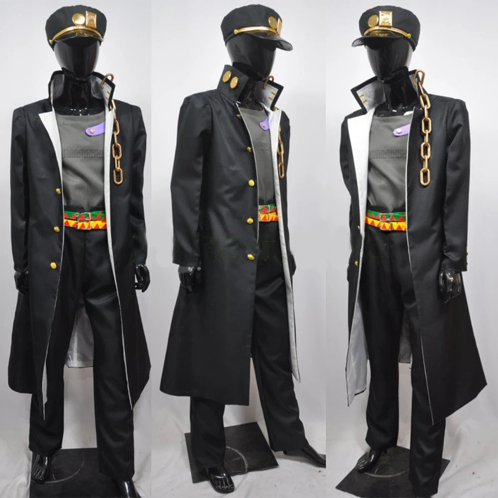 STAND USER ARCHIVE | Jotaro Kujo Stardust Crusaders Complete Cosplay Uniform Suite (Coat, Hat & Belts)