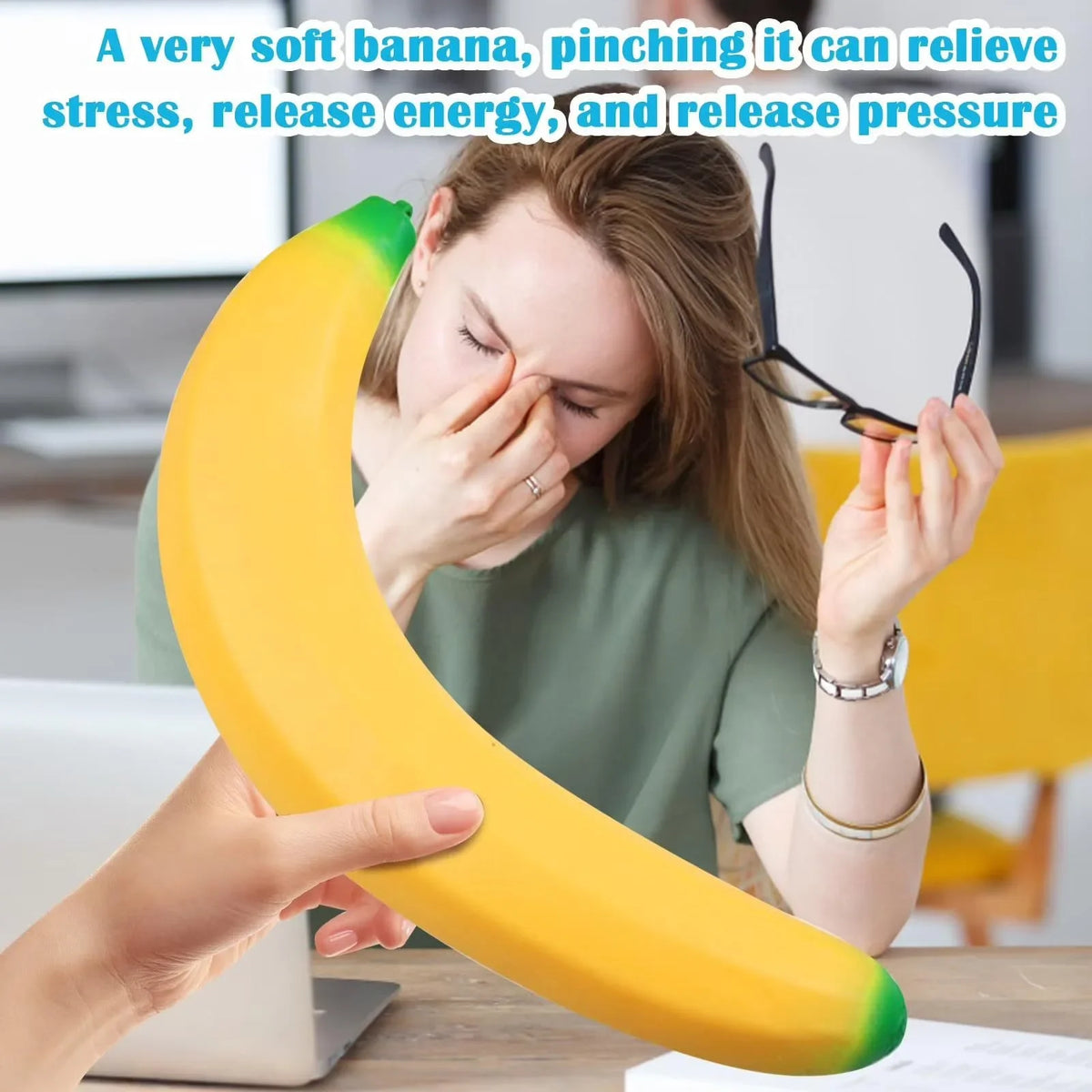 Huge Banana Squishy Stress-Relief Gift Squishy Squeeze Desk Decor for Anxiety Relief Fluffy Slow Rebound Squishies