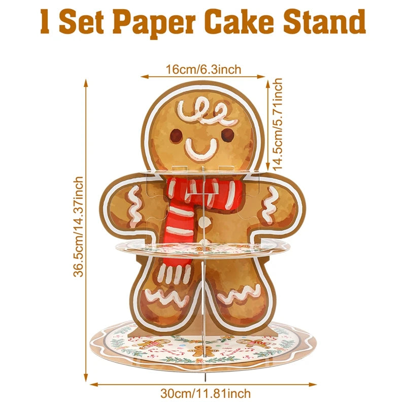 3 Tier Christmas Cake Stand Christmas Decoration for Home 2025 Cake Dessert Stand Xmas Ornament Navidad Natal New Year Gift 2026