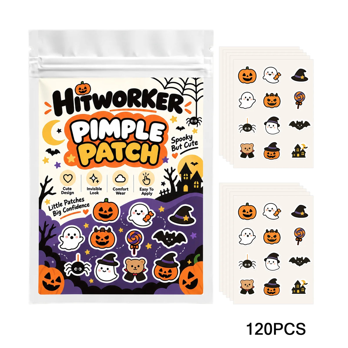 SPOOKY OCCULT HYDRO-MATRIX | Halloween Theme Hydrocolloid Blemish Patches (48 / 120 Pack)