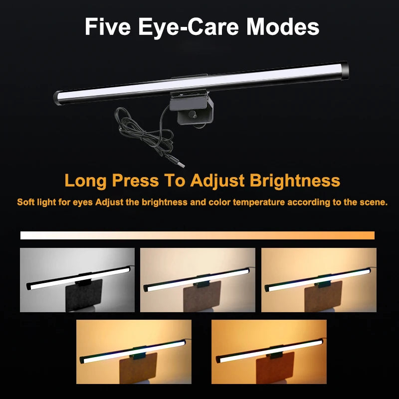 30CM LED Desk Lamp Monitor Light Bar Eye-Care Stepless Dimming Lighting Table Lamp Computer Monitor Screen Light for Work Gaming
