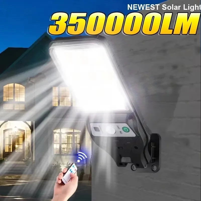 Powerful LED Solar Outdoor Led Courtyard Wall Lamp Rechargeable Human Body Induction Garden Terrace Garage Door Street Lighting