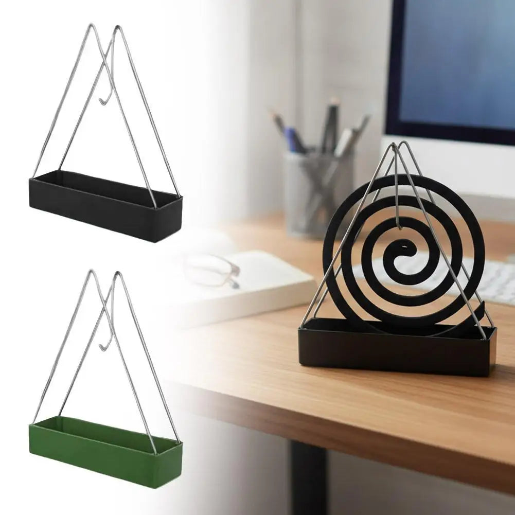 Iron Mosquito Coil Holder With Tray Incense Holders Coil Incense Burner Frame Repellent Incense Rack For Household Bedroom Patio
