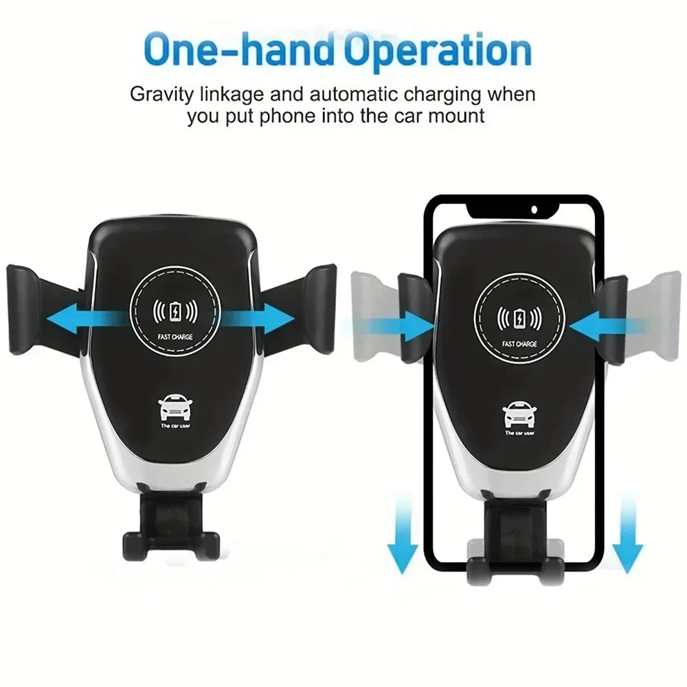 Wireless Charging Phone Car Holder Charger For iPhone 17 16 15 14 13 12 Pro Max XR Samsung Xiaomi Fast Car Wireless Chargers