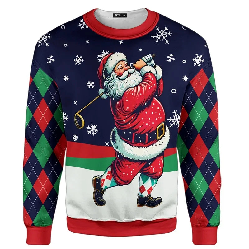 RETRO-KITSCH HOLIDAY SWEATSHIRT | Funny 3D Graphic Ugly Christmas Party Pullover
