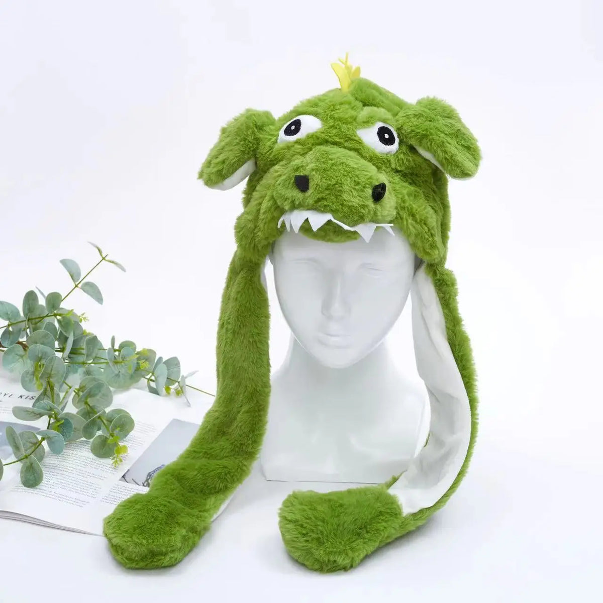 Funny Moving Ears Plush Hat – Airbag Flapping Animal Ear Beanie, Cute Santa, Reindeer & Halloween Cosplay Costume Hat for Kids & Adults