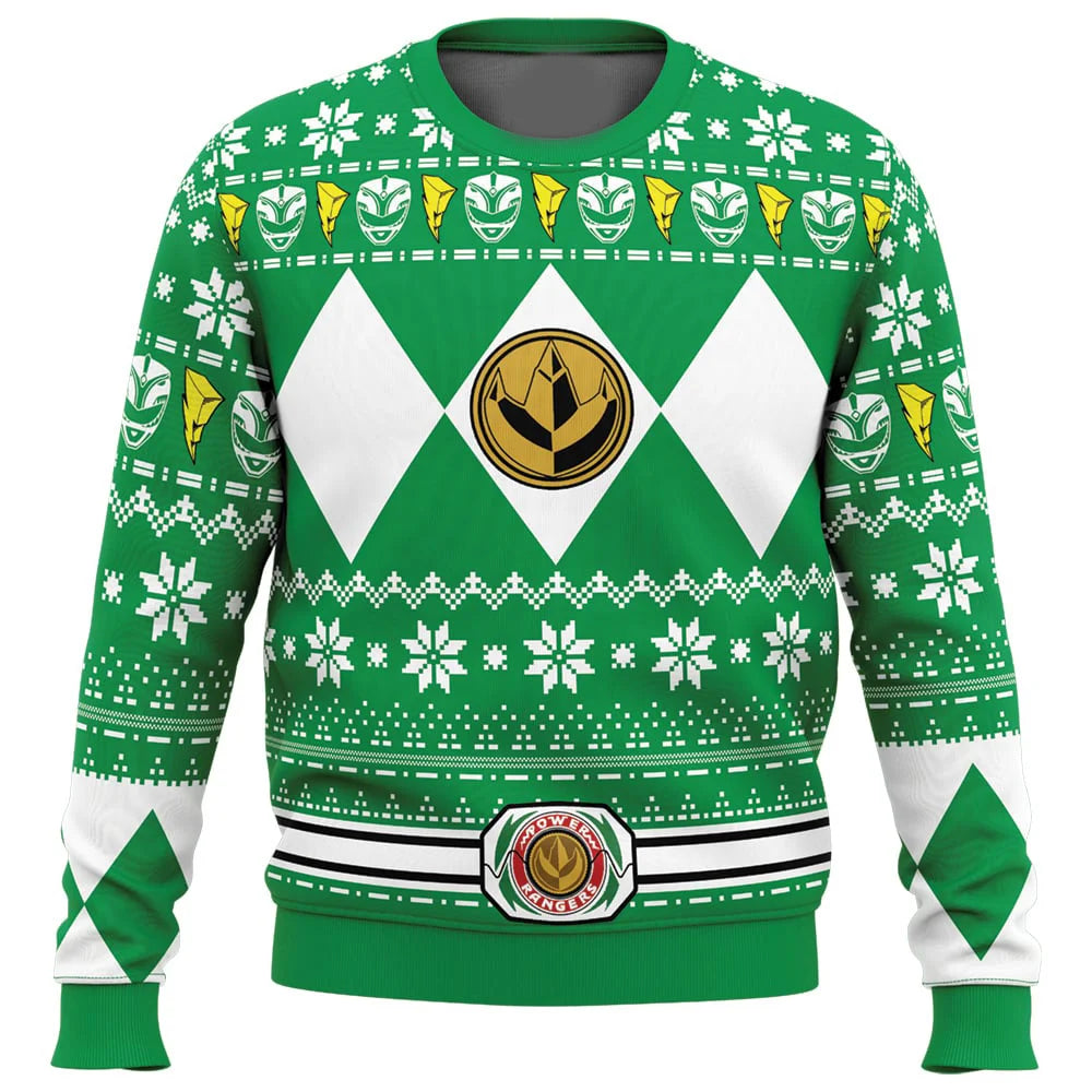 Men's and Women's Autumn_Winter New Mighty Morphin Multi Color Ranger Power Ranger Ugly Christmas Sweater Christmas Party Hoodie