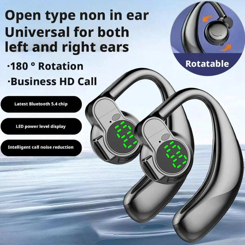 1-2Pcs Wireless Bluetooth Headphones Full Open Headset Air Conduction Ear Hook Earphones Noise Canceling Audifonos Sports