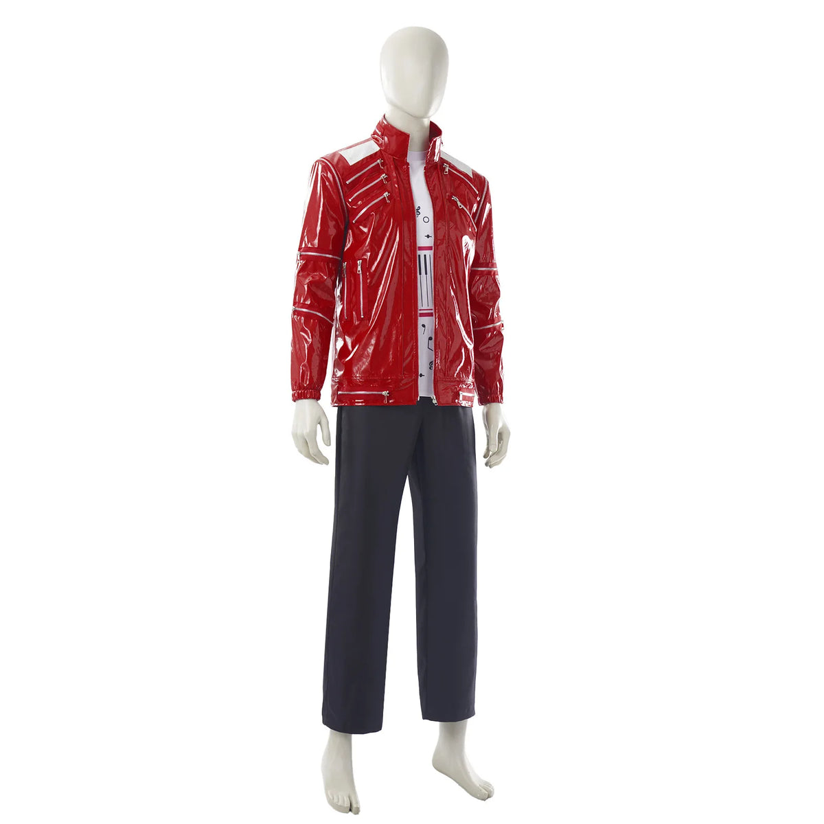 BEAT IT 1983 ARCHIVAL REPLICA | Michael Jackson Red Multi-Zipper Punk Leather Jacket