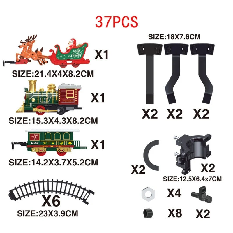 Hanging Christmas track toy Set DIY Track Train Christmas Set Railway Trains Cargo Car Model toys New Year Xmas Gifts Decor