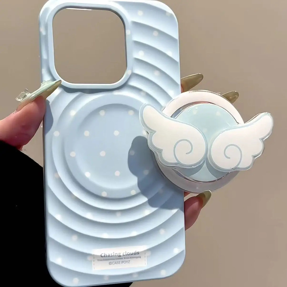 Wing Cartoon For Magsafe Phone Magnetic Griptok Stand For iPhone Funny Foldable Wireless Charging Case Holder