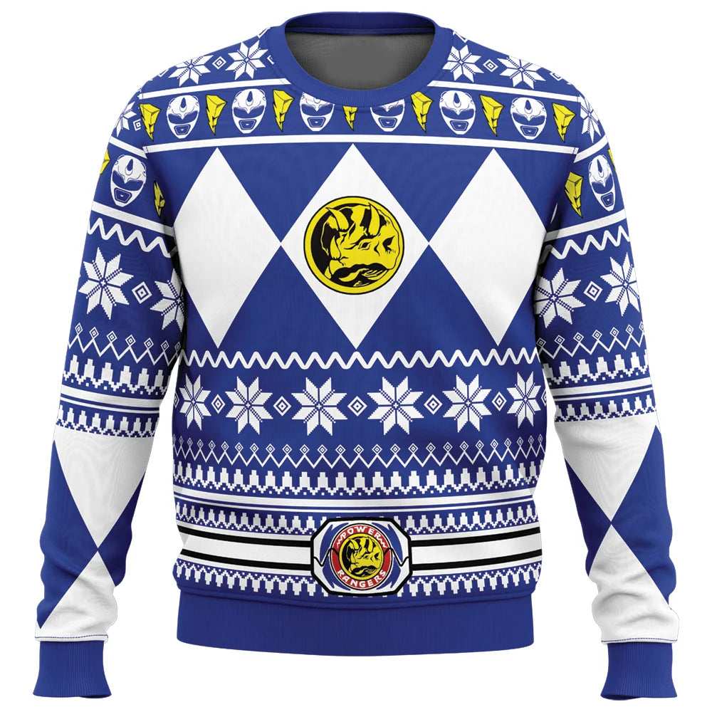 Men's and Women's Autumn_Winter New Mighty Morphin Multi Color Ranger Power Ranger Ugly Christmas Sweater Christmas Party Hoodie