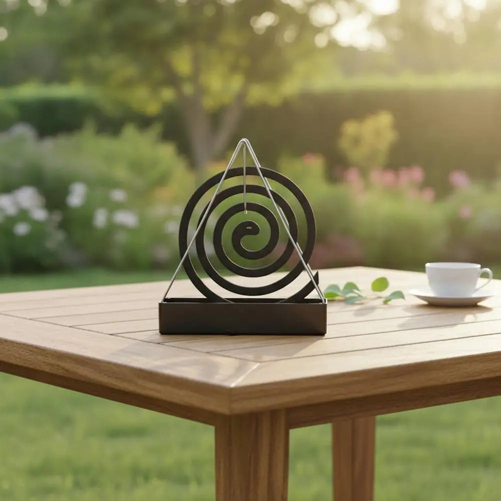 Iron Mosquito Coil Holder With Tray Incense Holders Coil Incense Burner Frame Repellent Incense Rack For Household Bedroom Patio