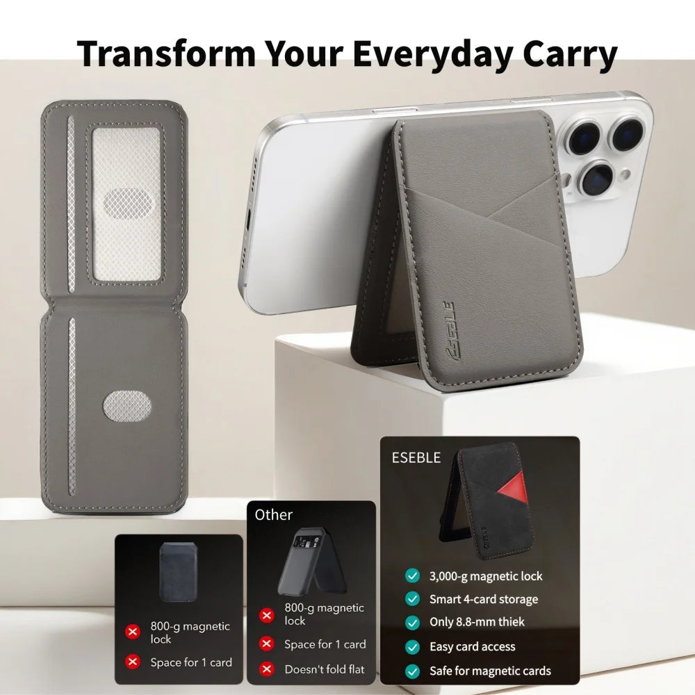 Luxury Leather For Magsafe Magnetic Wallet Slot Card Holder Phone Stand For iPhone 18 17 Pro Max 16 15 14 Bank ID Card Bag Cover