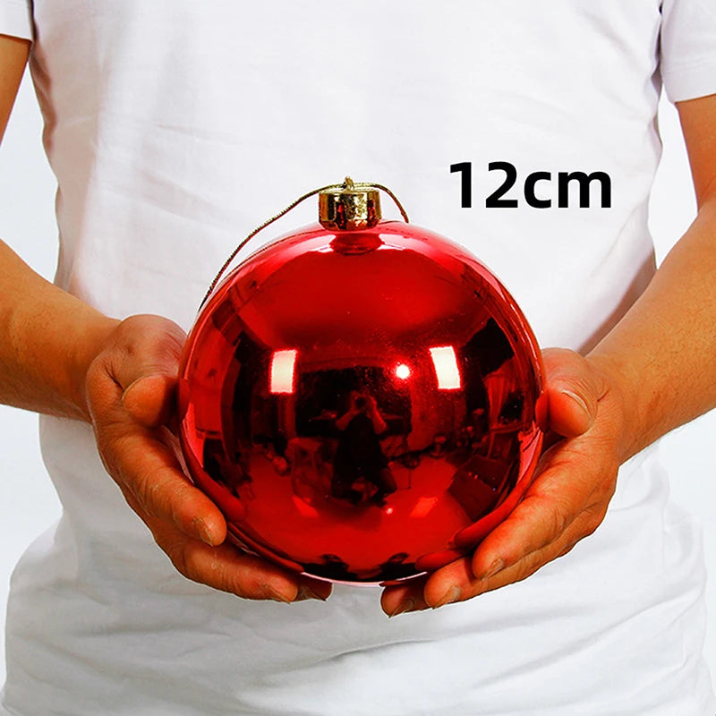 1Pc 12/15/20CM Shiny Christmas Bauble Ball - Hanging Tree Ornament Decoration for Home Bar Party Wedding Xmas Holiday Decor