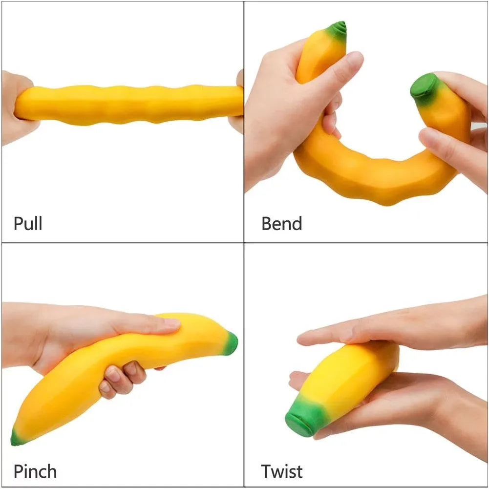 Huge Banana Squishy Stress-Relief Gift Squishy Squeeze Desk Decor for Anxiety Relief Fluffy Slow Rebound Squishies