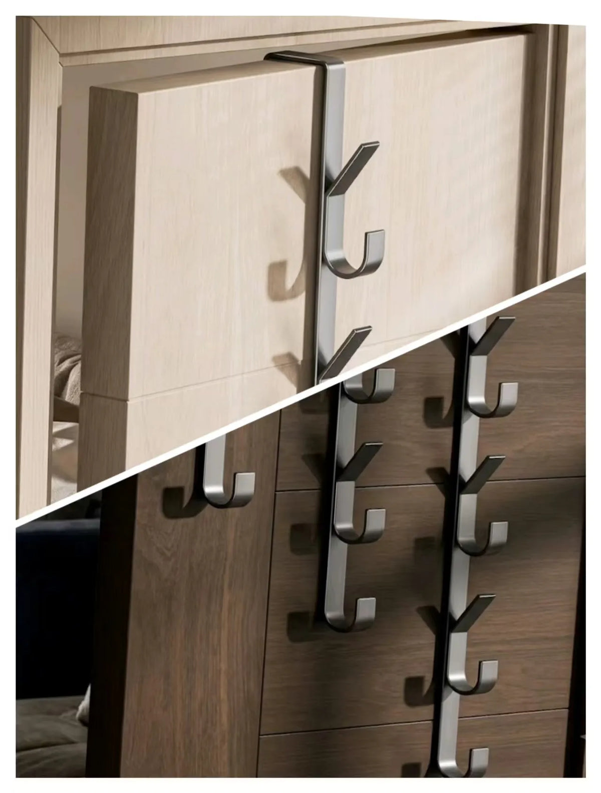 3/5/7 Door-Mounted Non-Drilled Hooks, Suitable for Storing Clothes, Hats, Bags at the Entrance of Dormitories or Bedrooms.