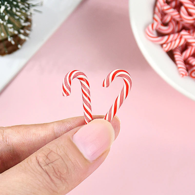 CHROMA-SWEET MINI CANES | Miniature Resin Candy Cane DIY Charms (10 / 30 / 50 Pcs)