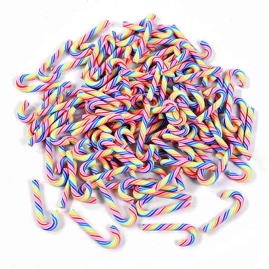 CHROMA-SWEET MINI CANES | Miniature Resin Candy Cane DIY Charms (10 / 30 / 50 Pcs)