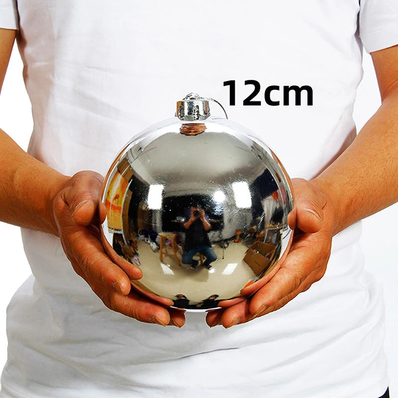 1Pc 12/15/20CM Shiny Christmas Bauble Ball - Hanging Tree Ornament Decoration for Home Bar Party Wedding Xmas Holiday Decor