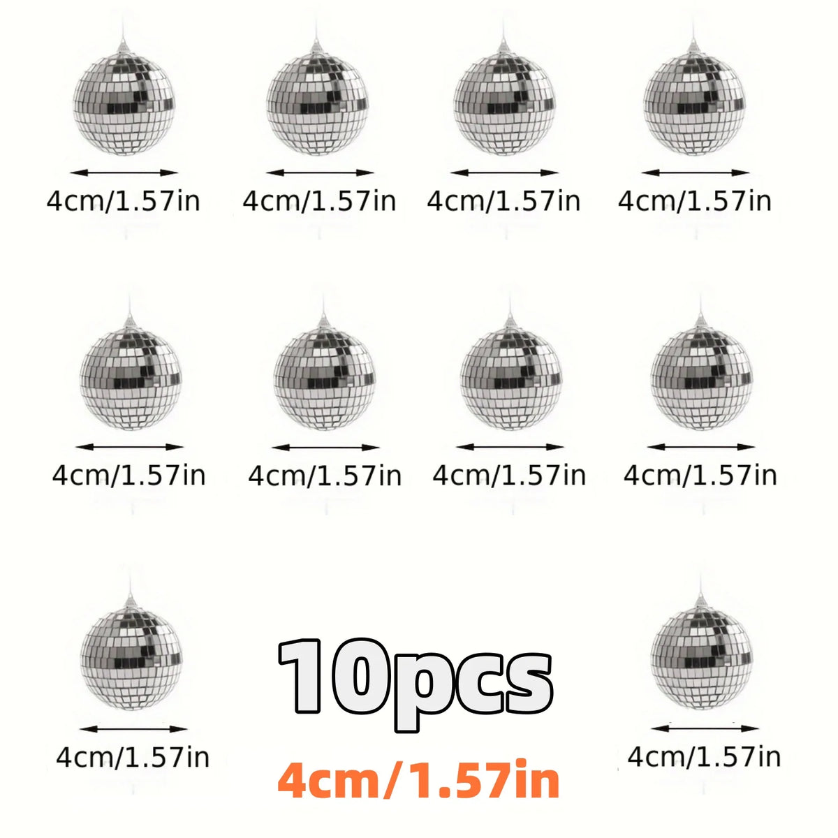 10-30pcs Mini Disco Ball Ornaments Reflective Glass Silver Baubles for Mardi Gras Disco Party Decor Sparkling Christmas DIY Gift