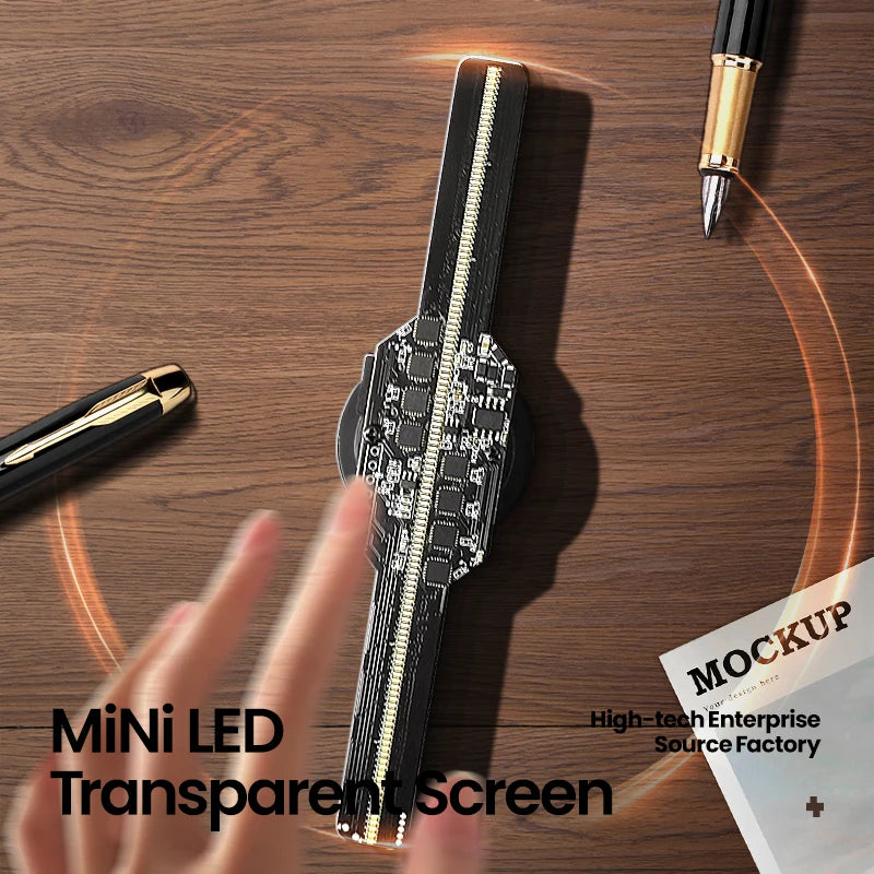 Mini 3D Hologram Fan Projector (15.3cm) – Desktop Holographic LED Fan Display with App Control, Custom 3D Logo & Video Projector for Retail, Exhibition & Desk Decor