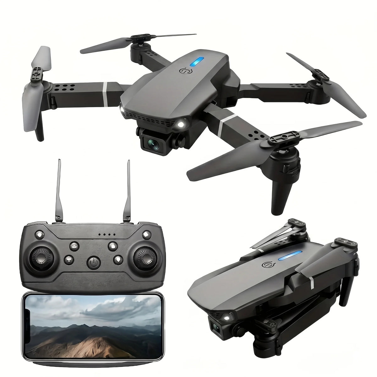 GHOST-88 TACTICAL RECON DRONE | Dual-Camera Optical Flow Quadcopter with Integrated Display Controller