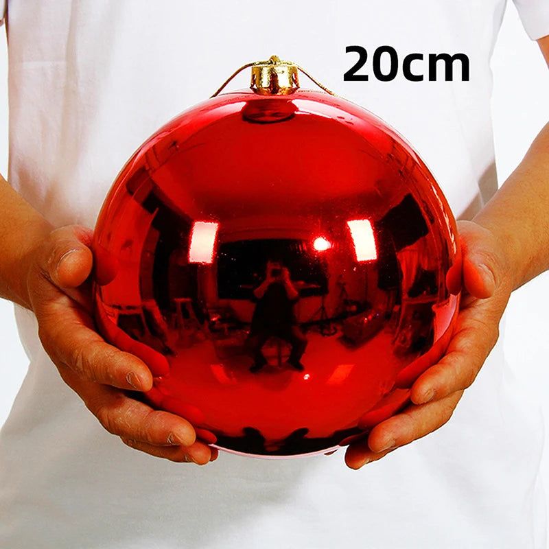 1Pc 12/15/20CM Shiny Christmas Bauble Ball - Hanging Tree Ornament Decoration for Home Bar Party Wedding Xmas Holiday Decor