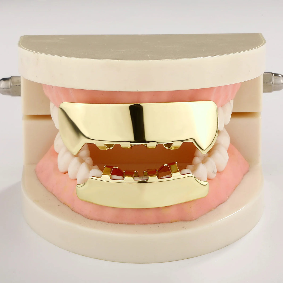 JINAO Hip Hop Smooth Surface 8Teeth Grillz Set Men Women Top&Bottom Shiny Yeh Grill Punk Rapper Christmas