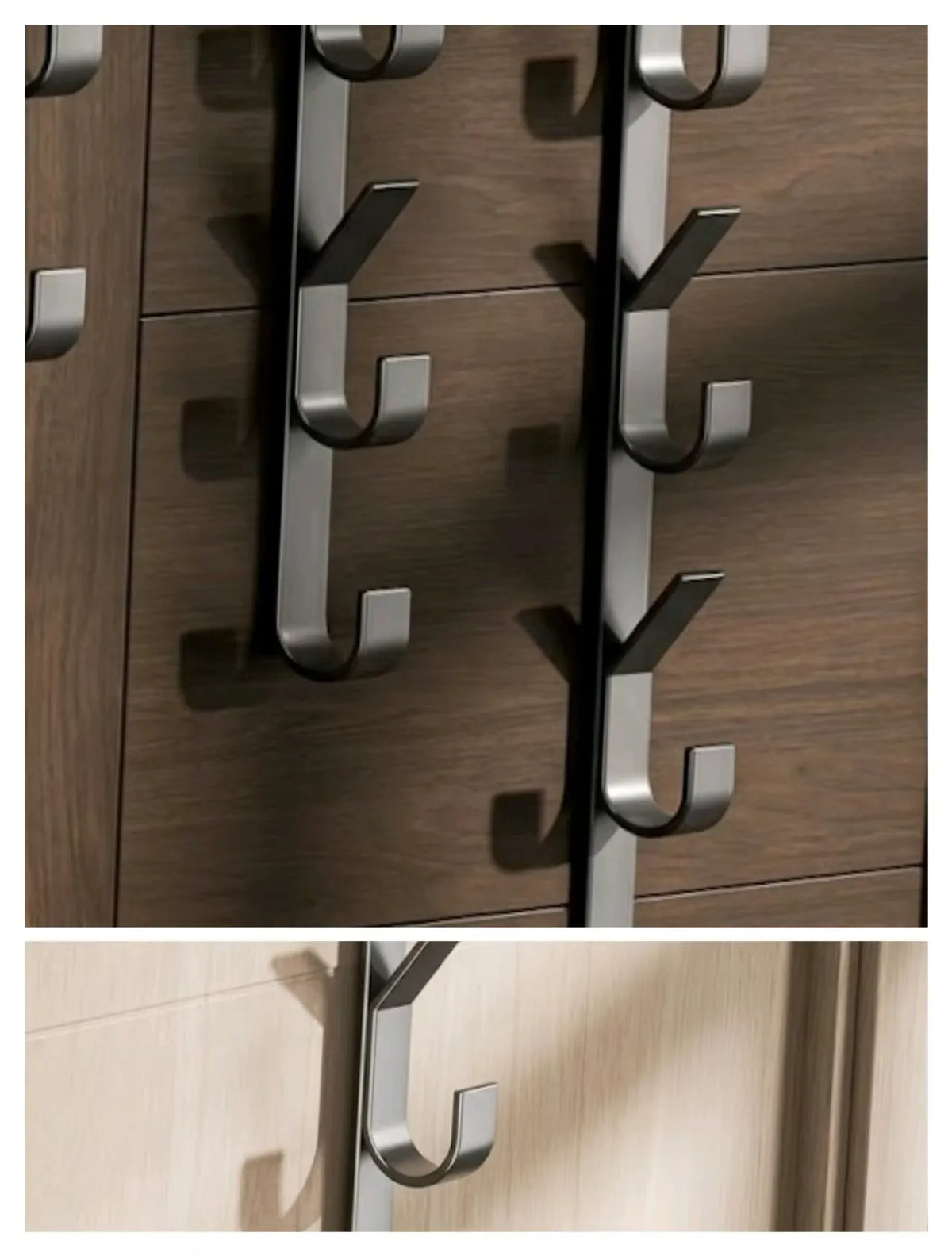 3/5/7 Door-Mounted Non-Drilled Hooks, Suitable for Storing Clothes, Hats, Bags at the Entrance of Dormitories or Bedrooms.