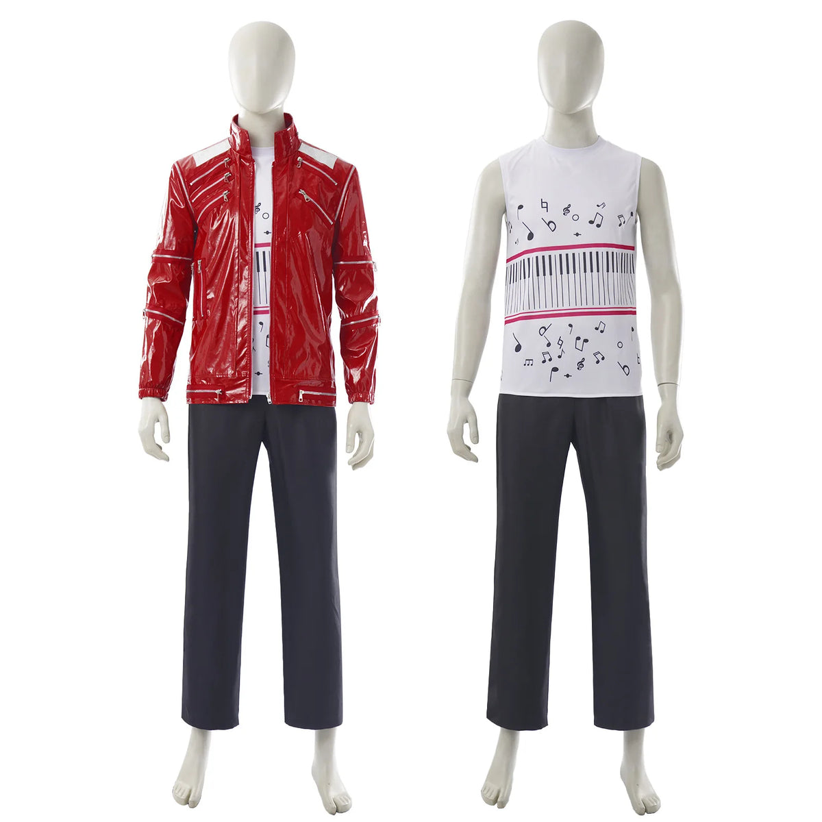 BEAT IT 1983 ARCHIVAL REPLICA | Michael Jackson Red Multi-Zipper Punk Leather Jacket
